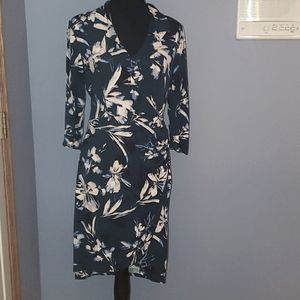 Eliza J Faux Wrap 3/4 Sleeve Dress